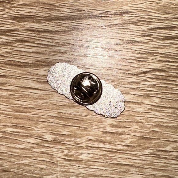 “Ask Me About My Hyperfixation” Swirly Metal Pin - Picture 3 of 4